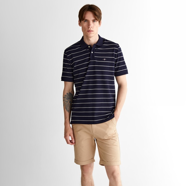  GANT Erkek Lacivert Regular Fit Çizgili Polo