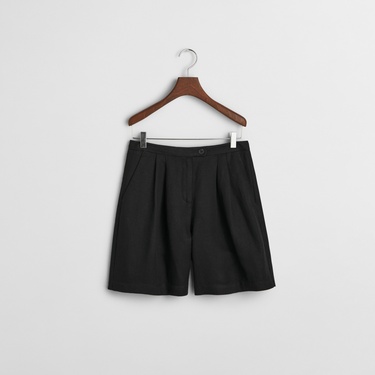  GANT Kadın Siyah Relaxed Fit Keten Şort