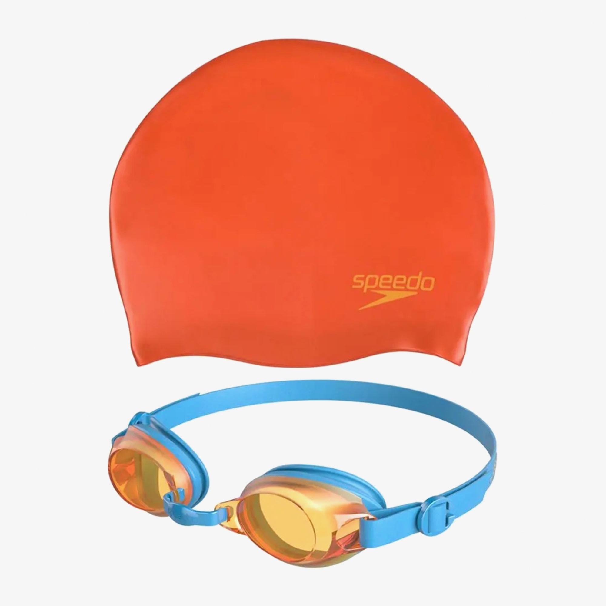 Speedo Jet Çocuk Turuncu Gözlük ve Bone Seti