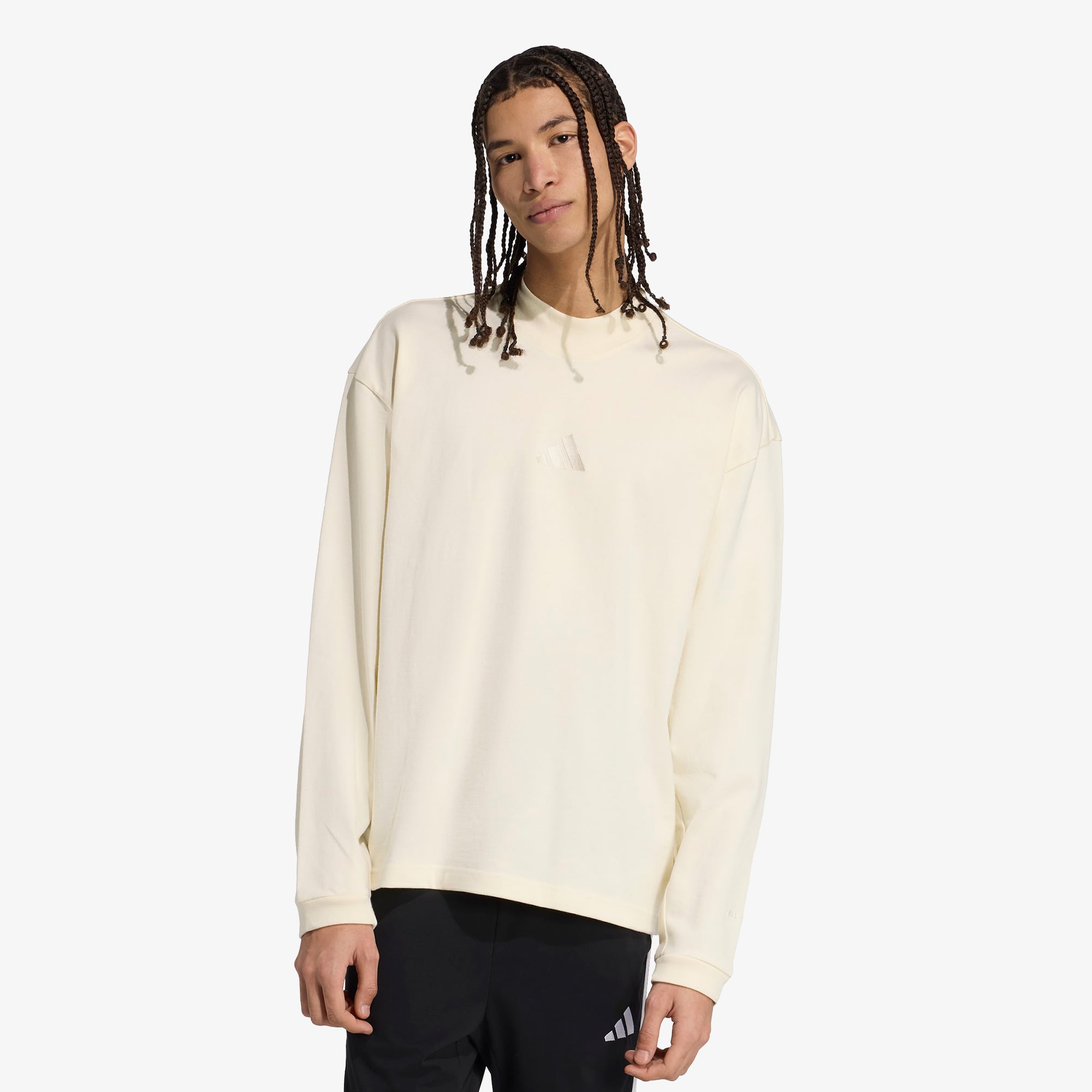  adidas All Szn Luxe Turtleneck Long Sleeve Erkek Beyaz Sweatshirt