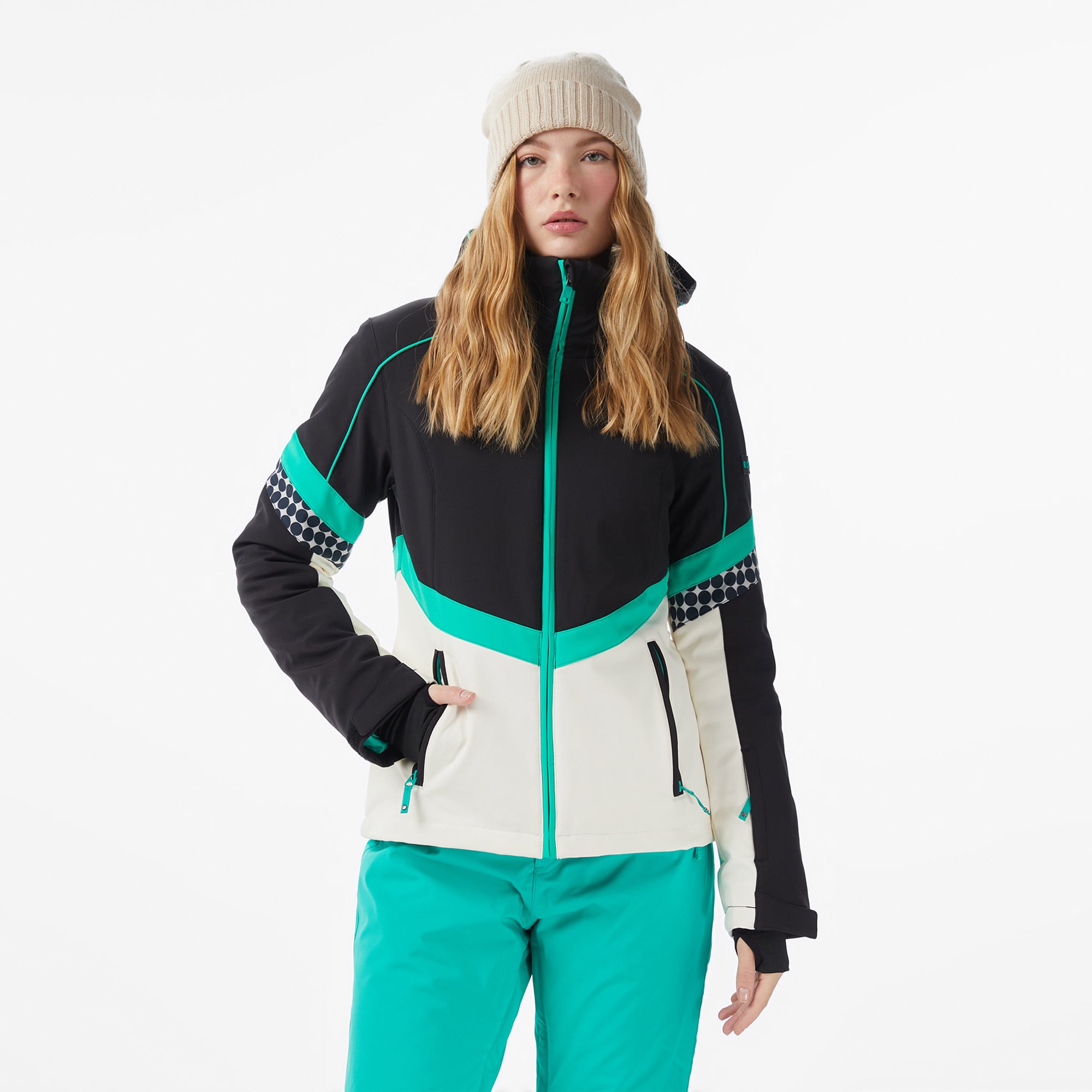  Roxy Peak Chic Softshell Kadın Gri Kayak Montu