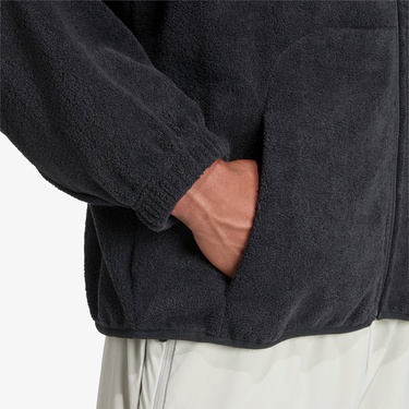  adidas Future icons Small Logo Low Pile Fleece Full Zip Erkek Siyah Eşofman Üstü