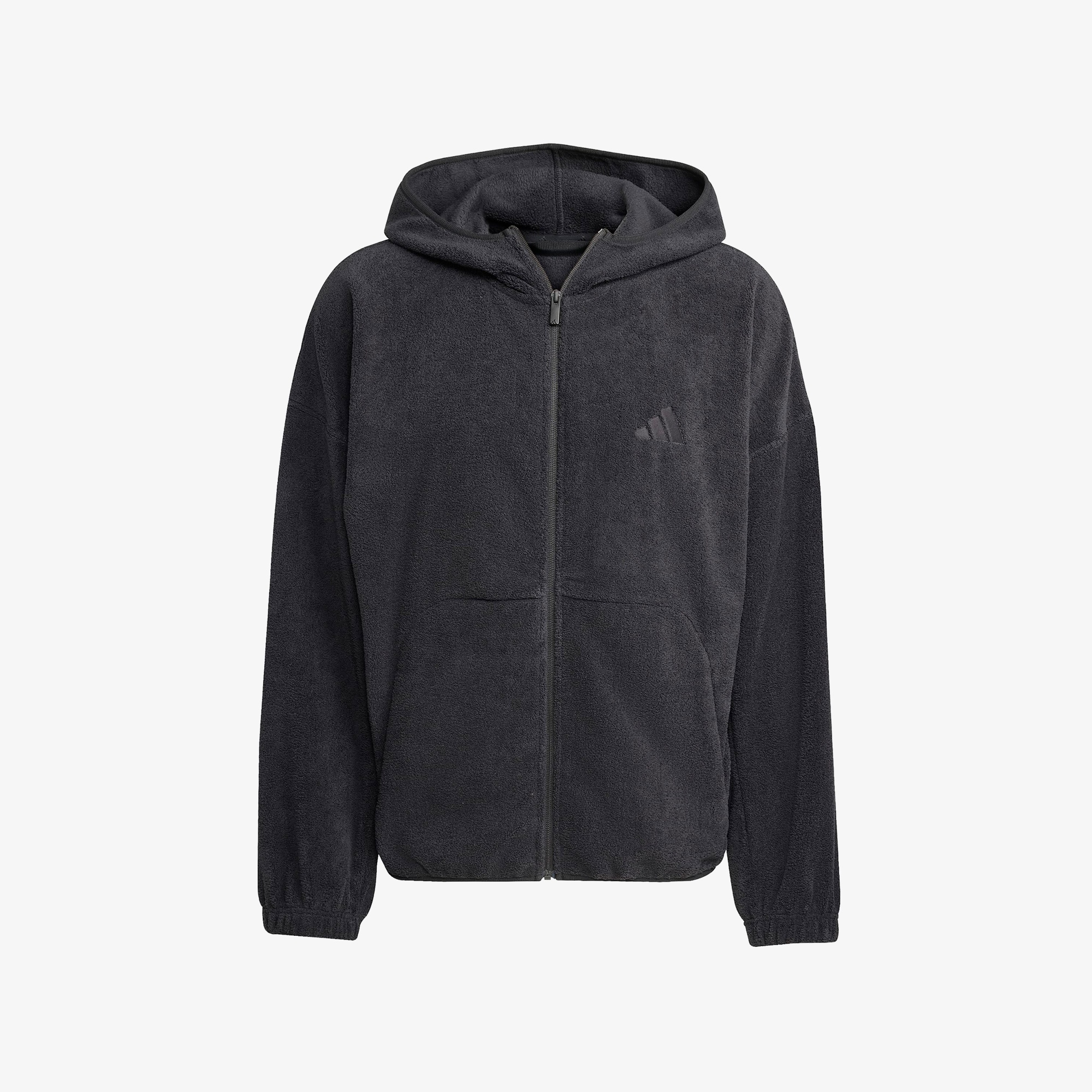 adidas Future icons Small Logo Low Pile Fleece Full Zip Erkek Siyah Eşofman Üstü