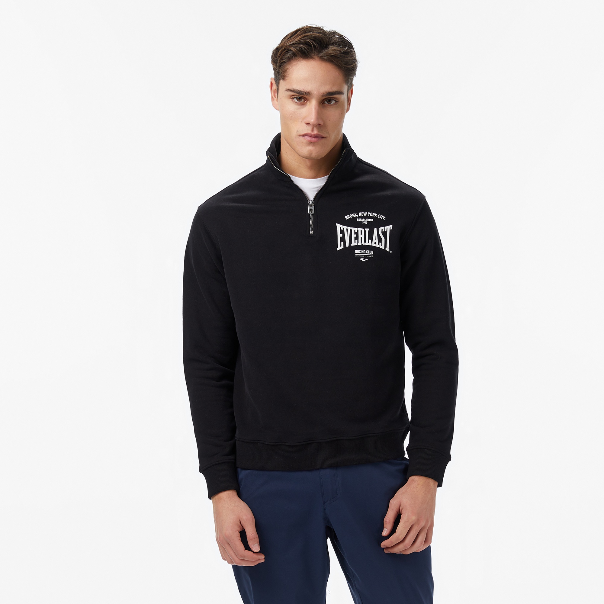 Everlast Bronx NYC Half Zip Regular Erkek Siyah Sweatshirt