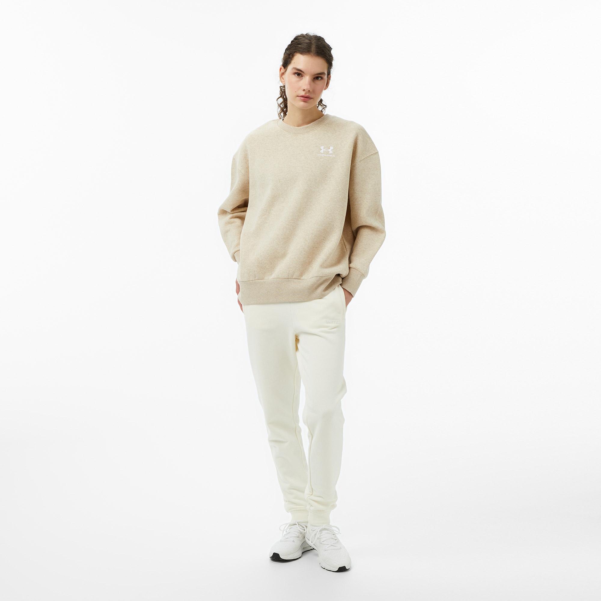 Under Armour Icon Fleece Os Crew Kadın Kahverengi Sweatshirt