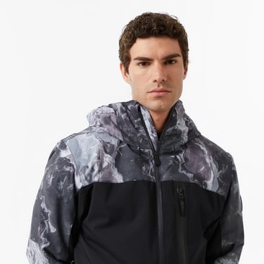  Quiksilver Sycamore Printed Erkek Gri Kayak Montu