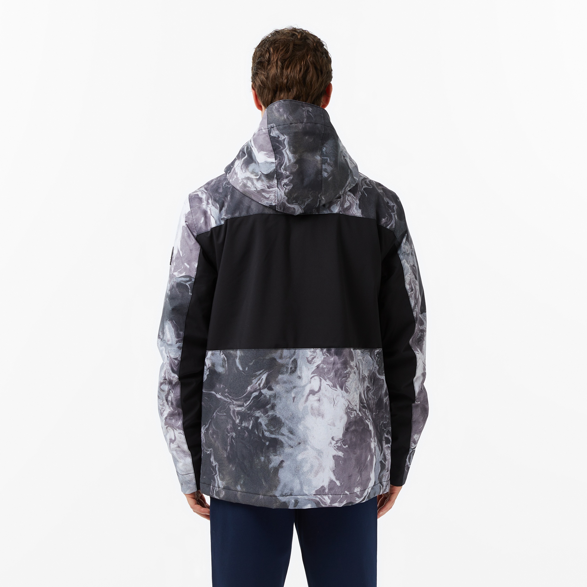 Quiksilver Sycamore Printed Erkek Gri Kayak Montu