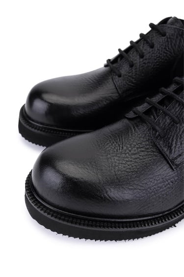  Tamer Tanca Erkek Hakiki Deri Siyah Klasik Bot