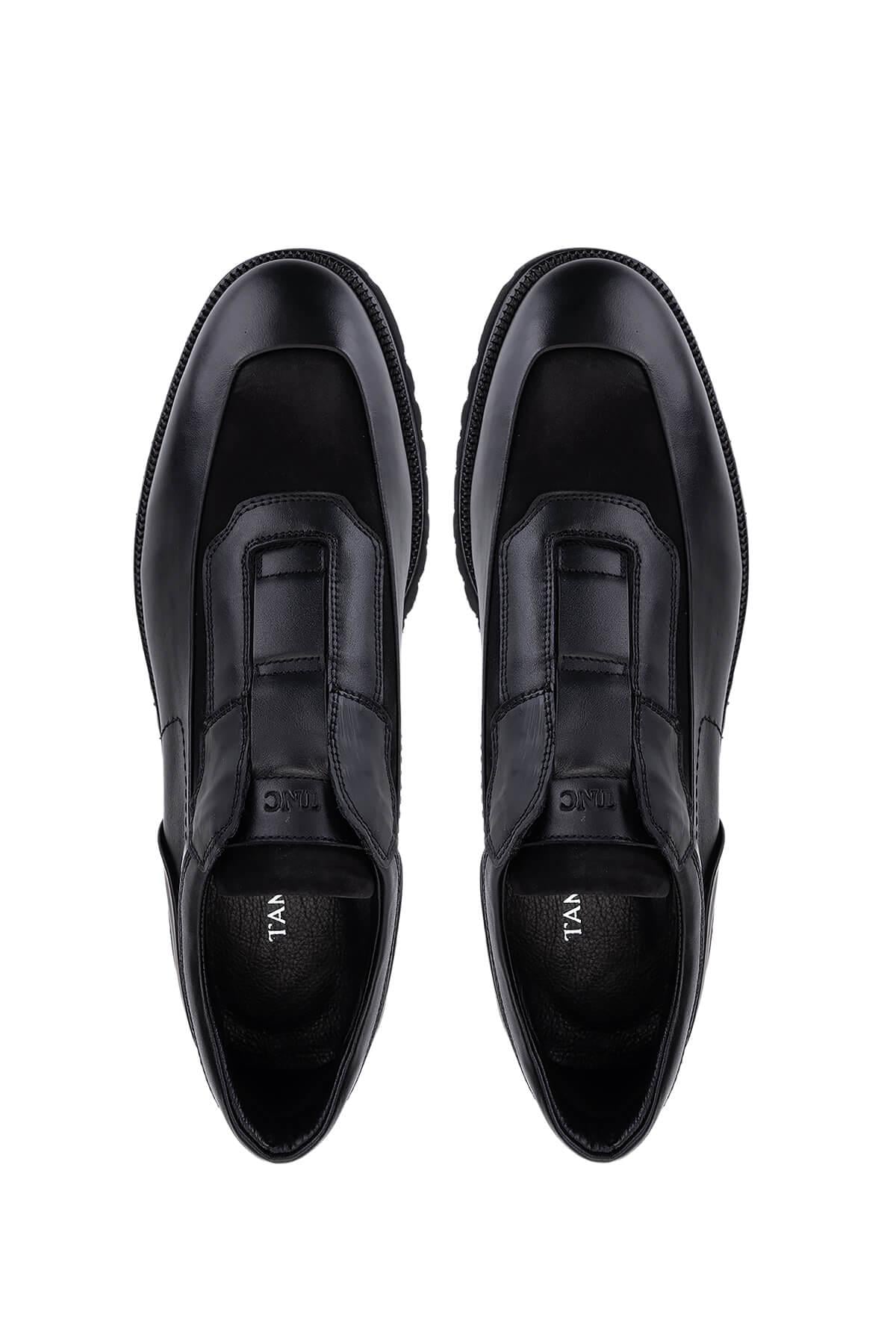 Tamer Tanca Tamer Tanca Erkek Hakiki Deri Siyah Casual Ayakkabı | FashFed Siyah - 6. görsel
