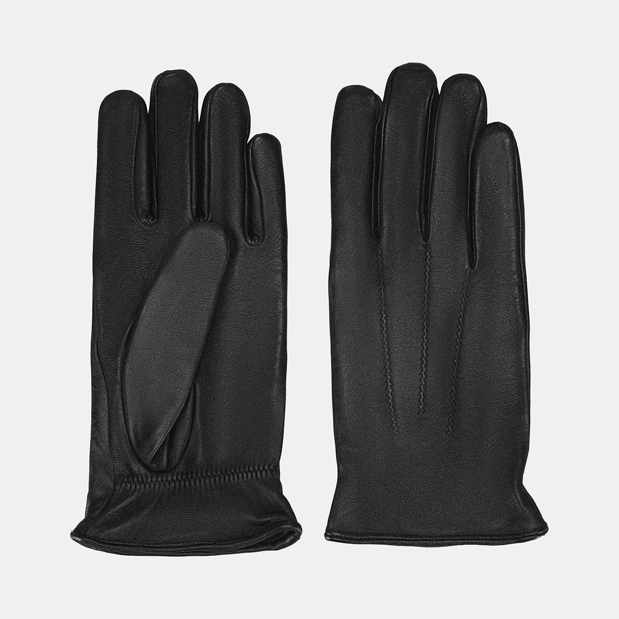 Vespera Siyah Erkek Lastikli Deri Eldiven