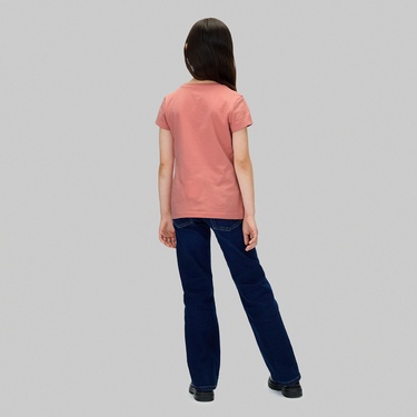  Calvin Klein Script Logo Graphic Çocuk Mor T-Shirt