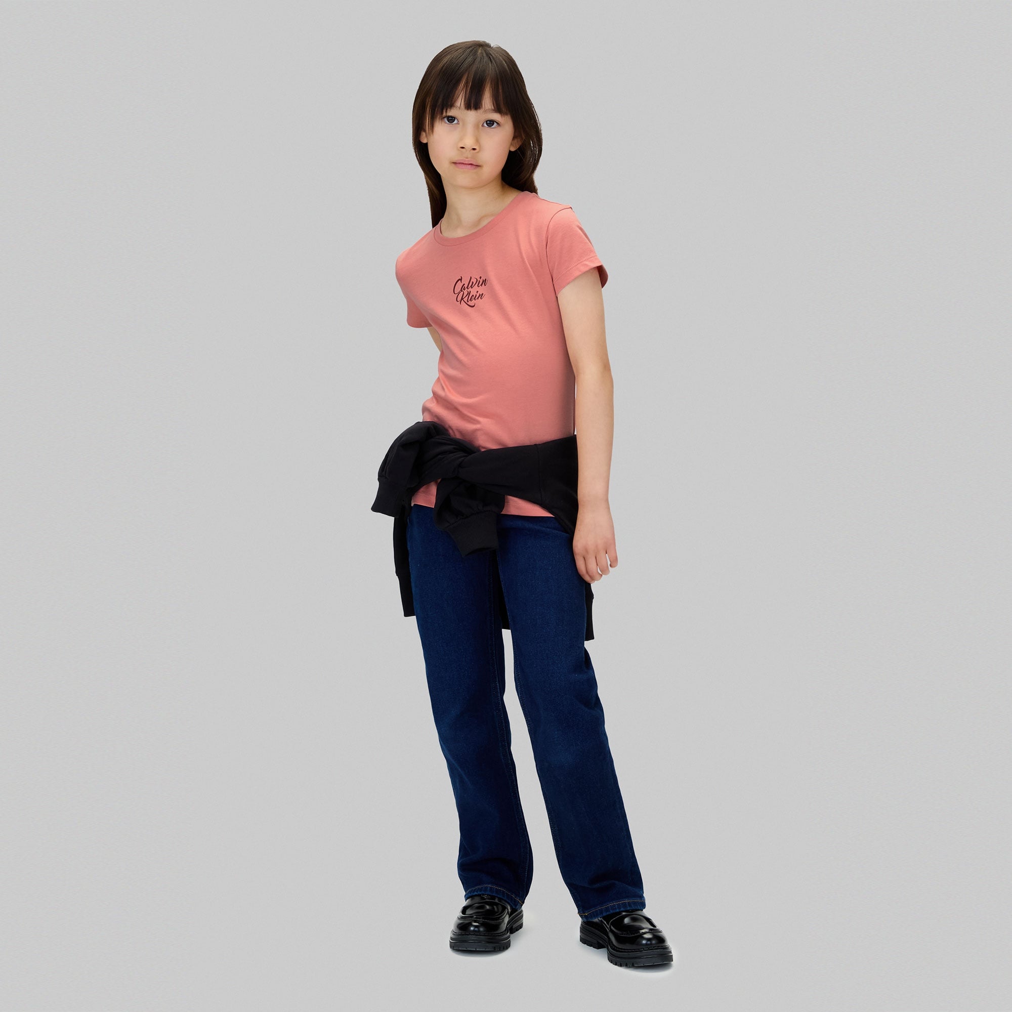 Calvin Klein Script Logo Graphic Çocuk Mor T-Shirt