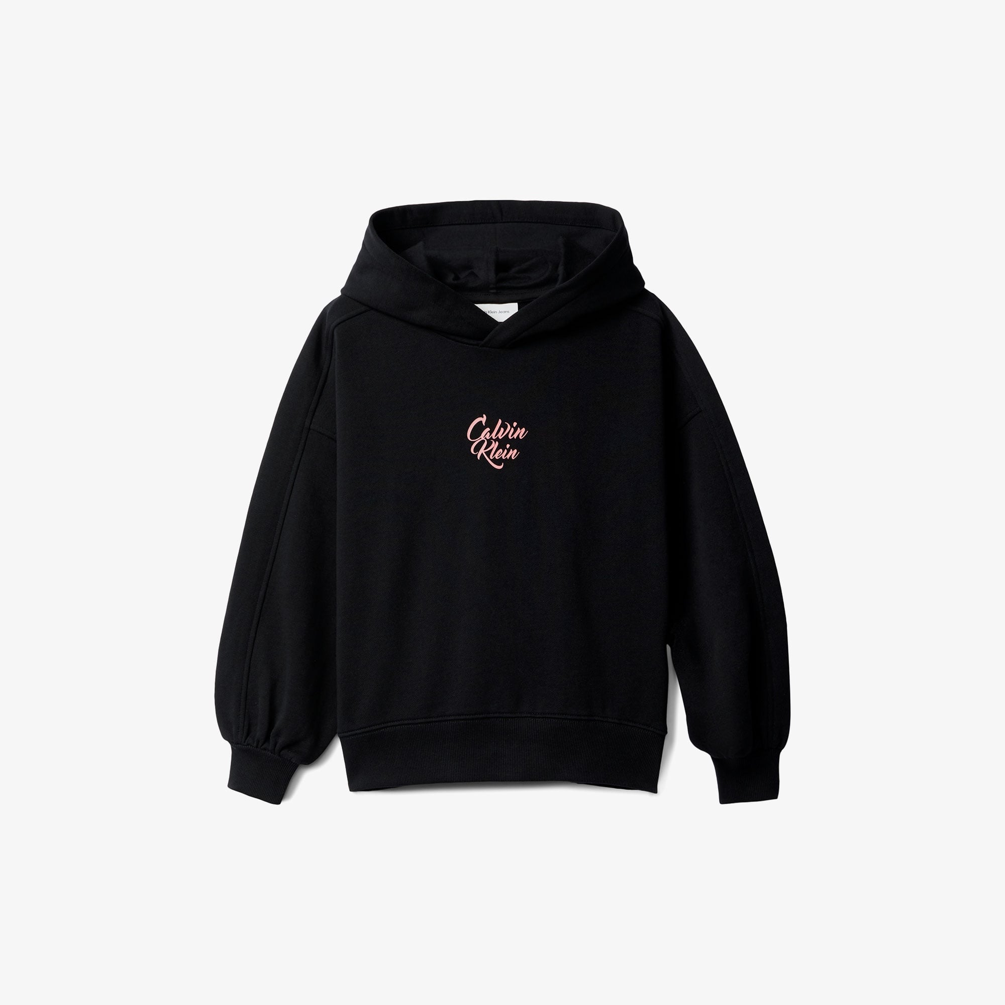 Calvin Klein Script Logo Graphic Terry Çocuk Siyah Sweatshirt