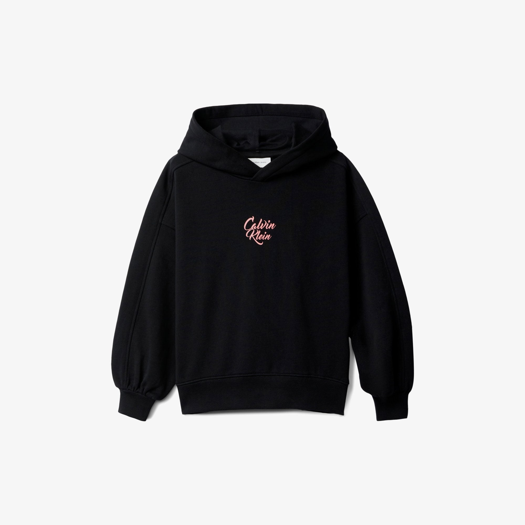 Calvin Klein Script Logo Graphic Terry Çocuk Siyah Sweatshirt