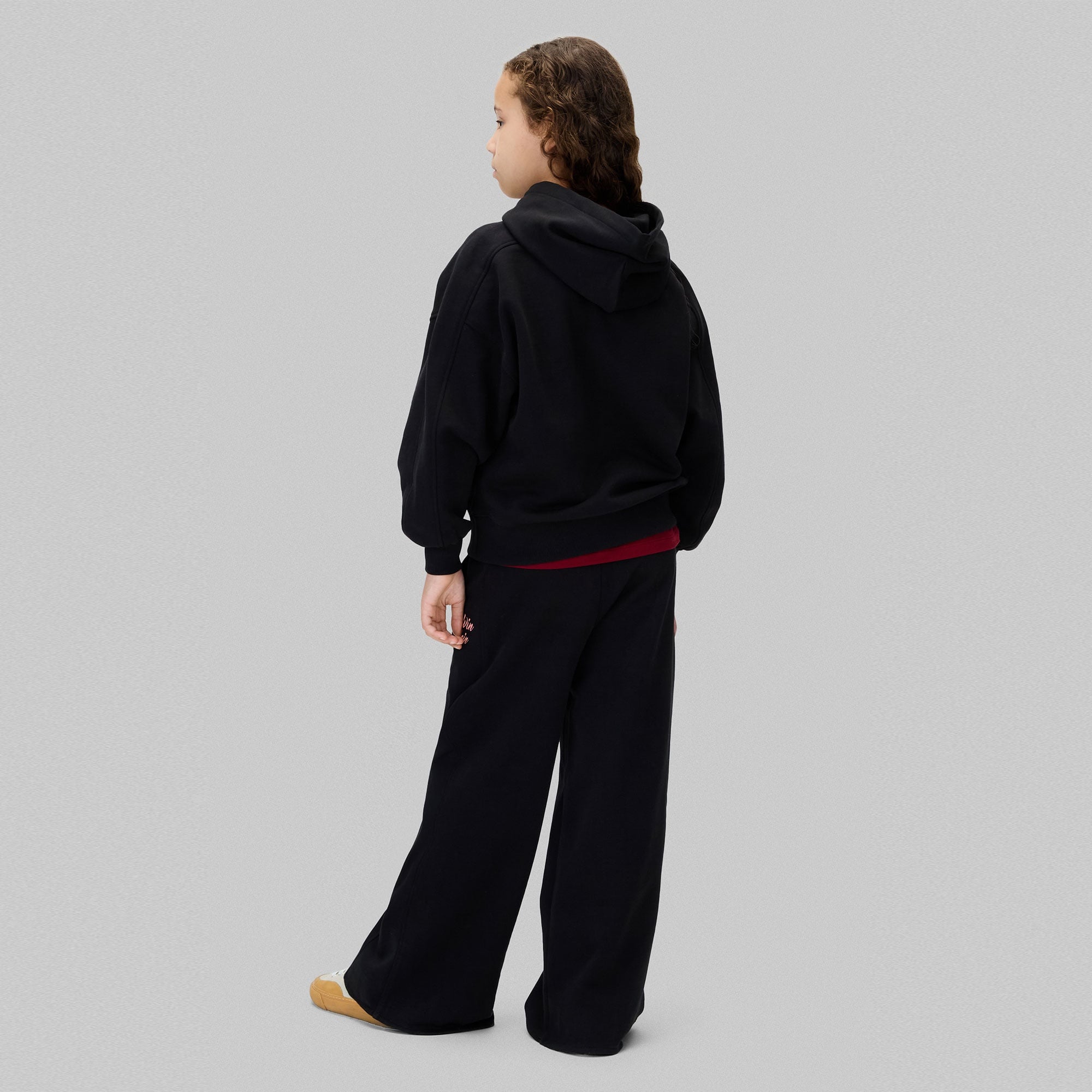 Calvin Klein Script Logo Graphic Terry Çocuk Siyah Sweatshirt