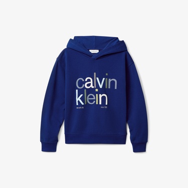  Calvin Klein Color Logo Graphic Terry Çocuk Mavi Sweatshirt
