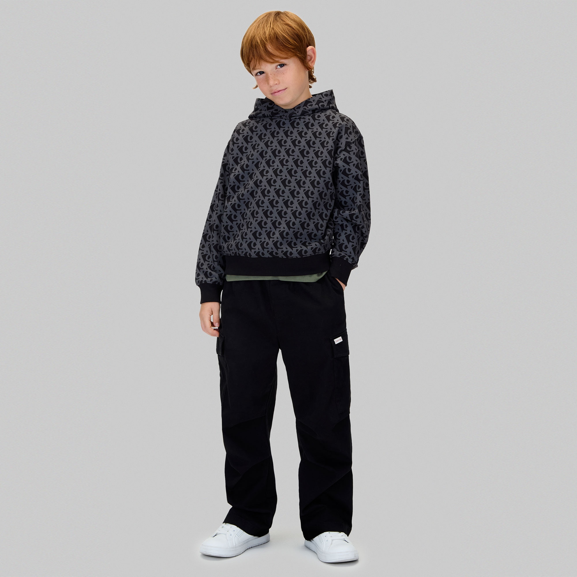 Calvin Klein Logo Çocuk Siyah Sweatshirt