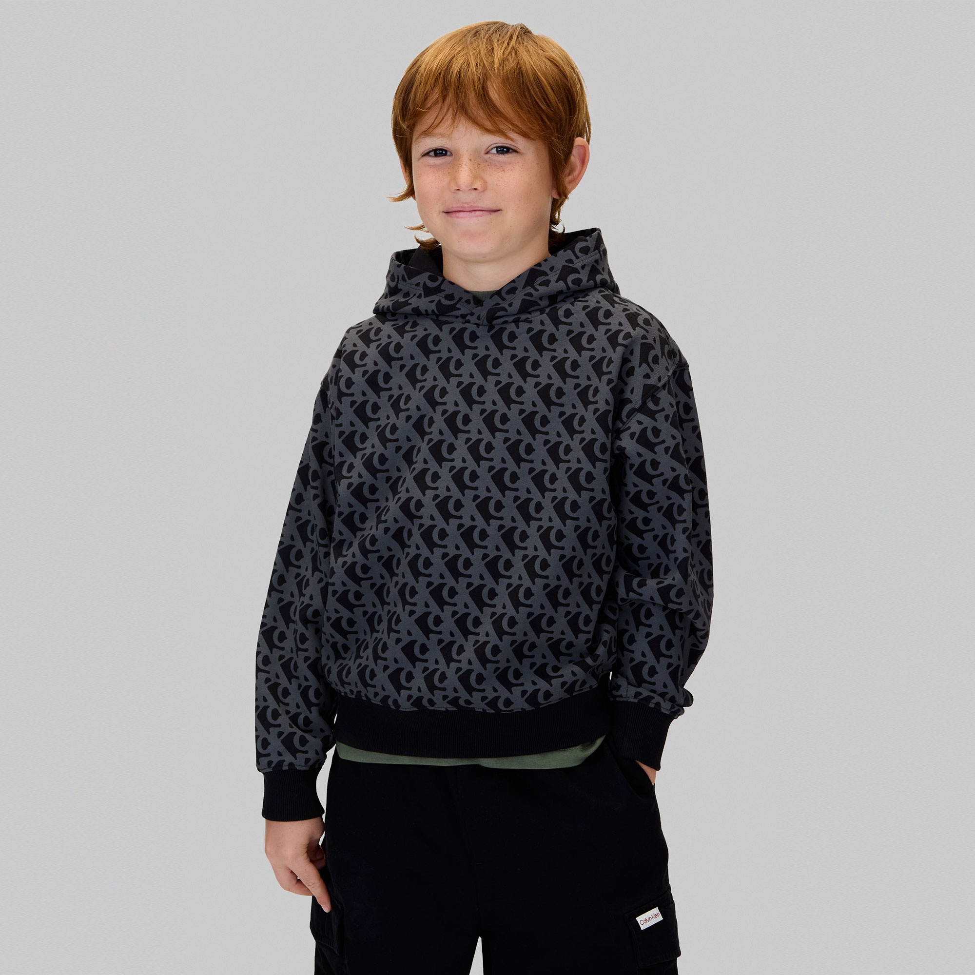 Calvin Klein Logo Çocuk Siyah Sweatshirt