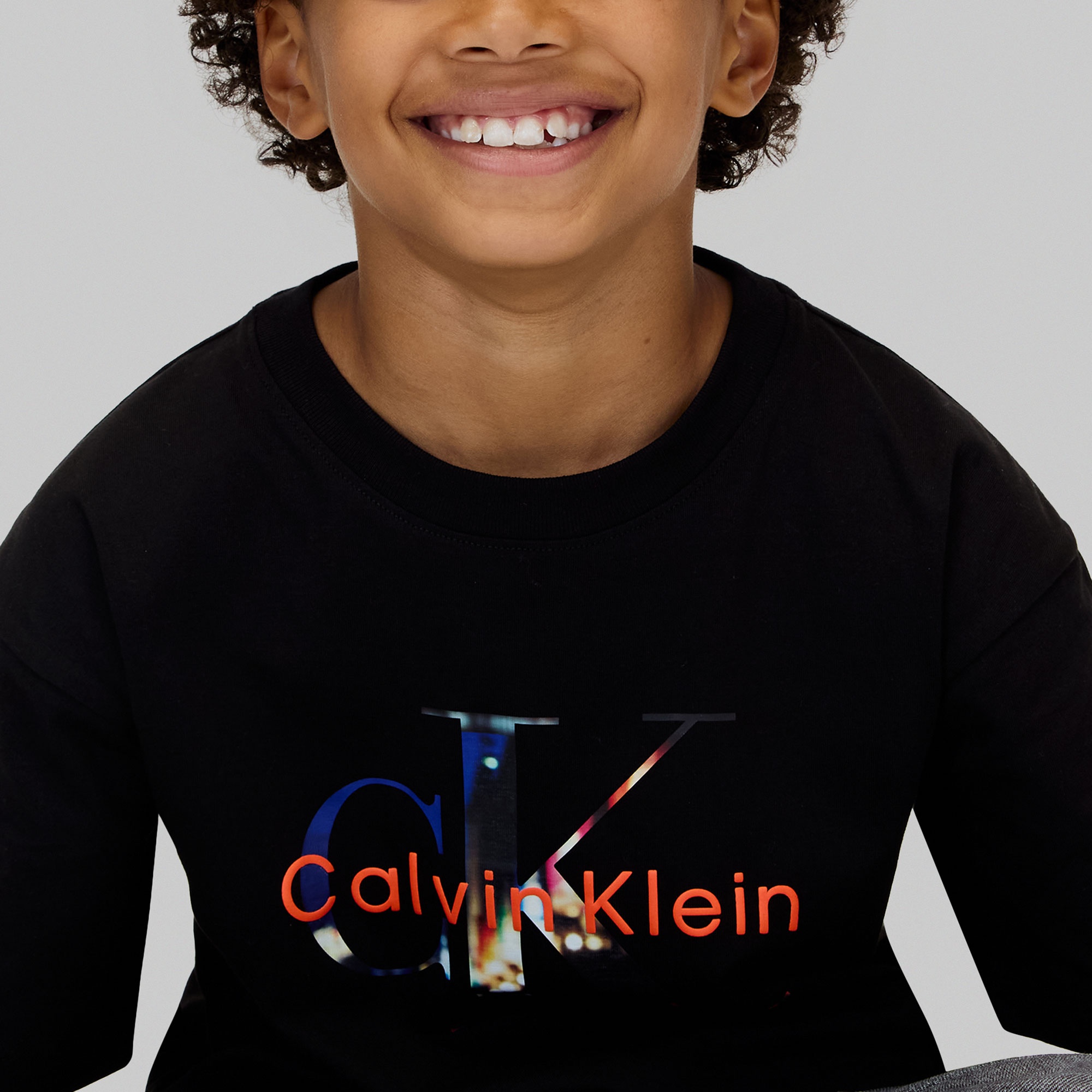 Calvin Klein Filled-In Photo Mono Çocuk Siyah T-Shirt