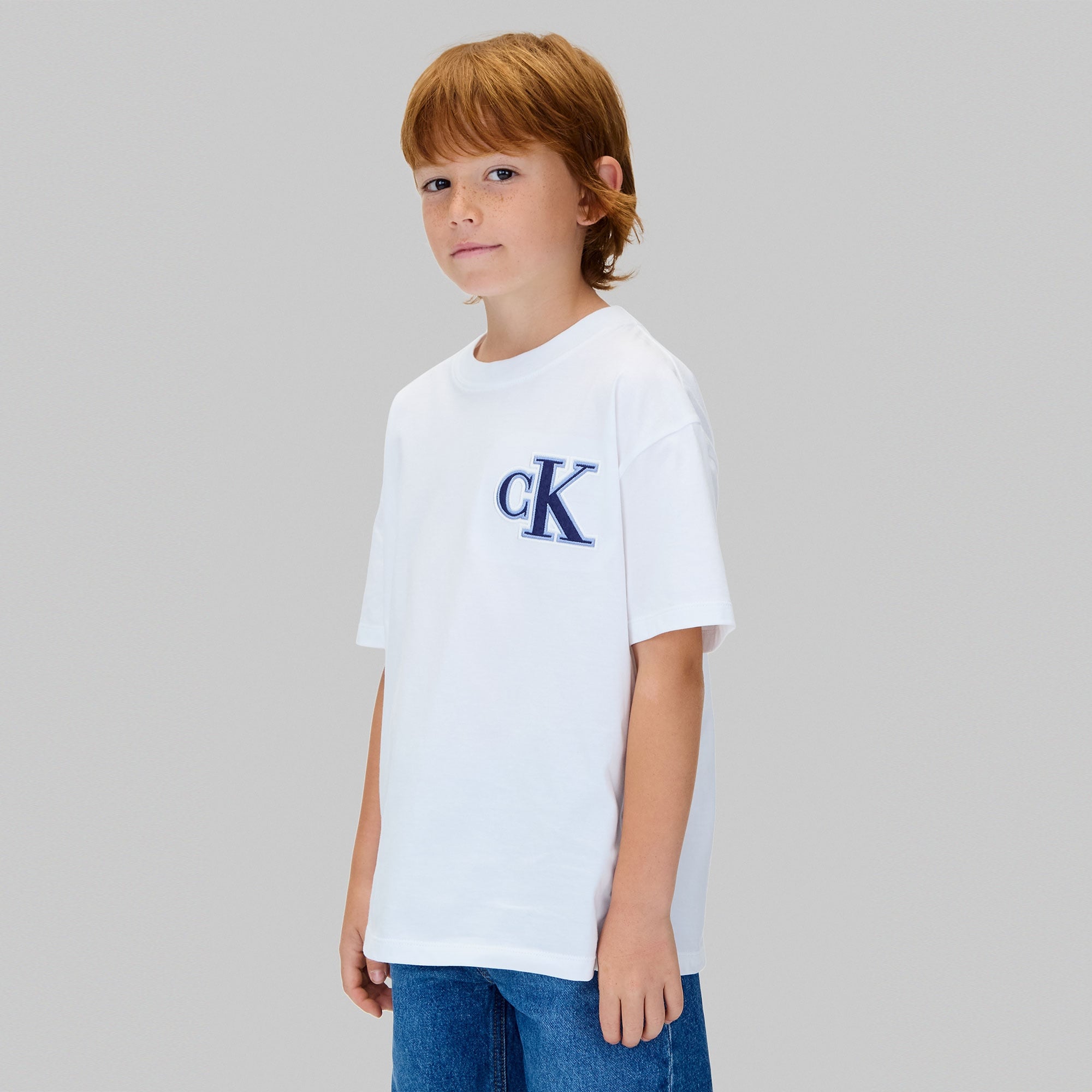 Calvin Klein Festive Graphic Çocuk Beyaz T-Shirt