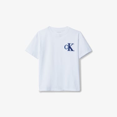  Calvin Klein Festive Graphic Çocuk Beyaz T-Shirt