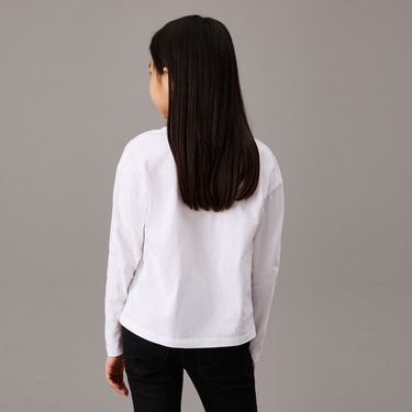  Calvin Klein Logo Çocuk Beyaz T-Shirt