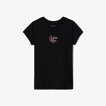  Calvin Klein Script Logo Graphic Çocuk Siyah T-Shirt