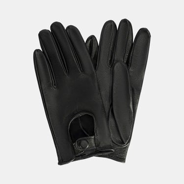  Kadın Siyah Tokalı Deri Eldiven