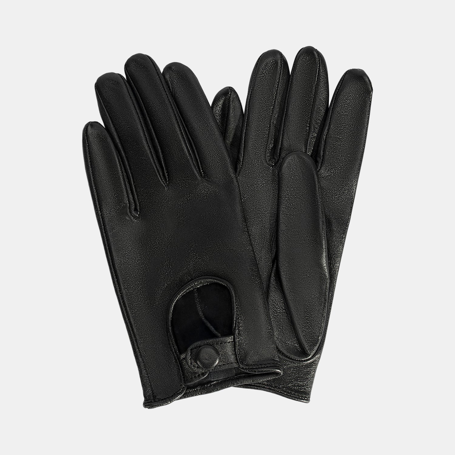  Kadın Siyah Tokalı Deri Eldiven