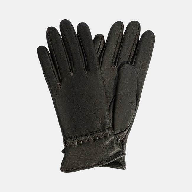  Kadın Acı Kahve Deri Eldiven