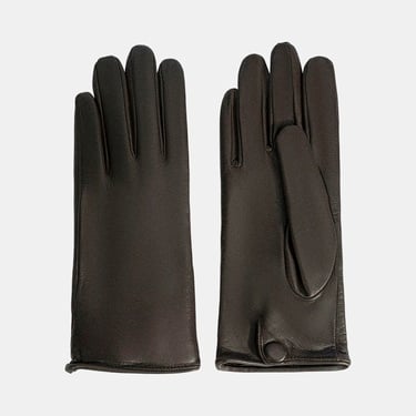  Kadın Koyu Kahve Deri Eldiven