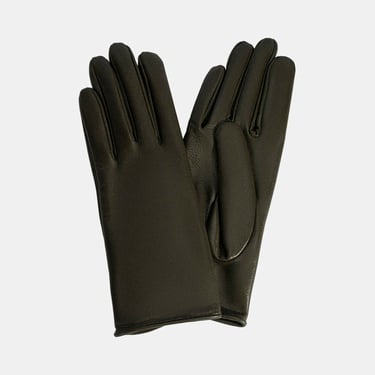  Kadın Yeşil Deri Eldiven