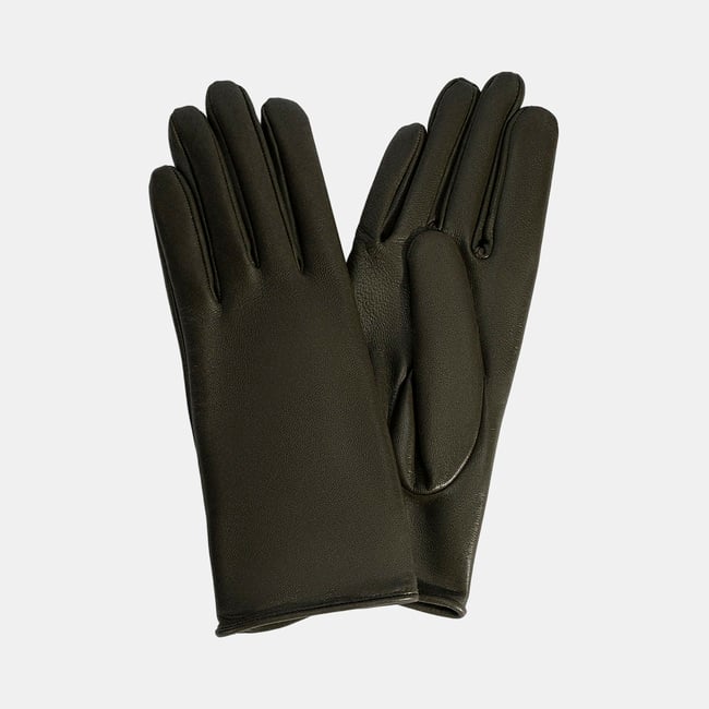  Kadın Yeşil Deri Eldiven