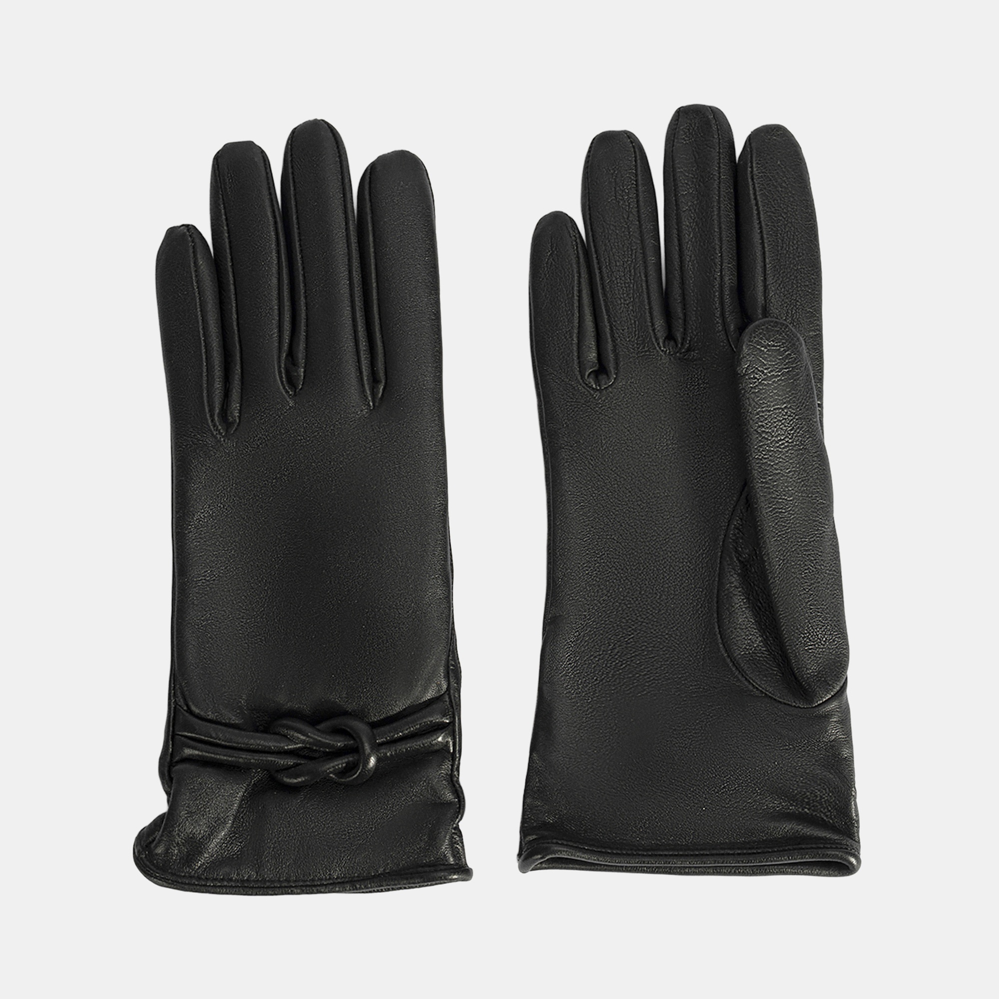 Siyah Kadın Deri Eldiven