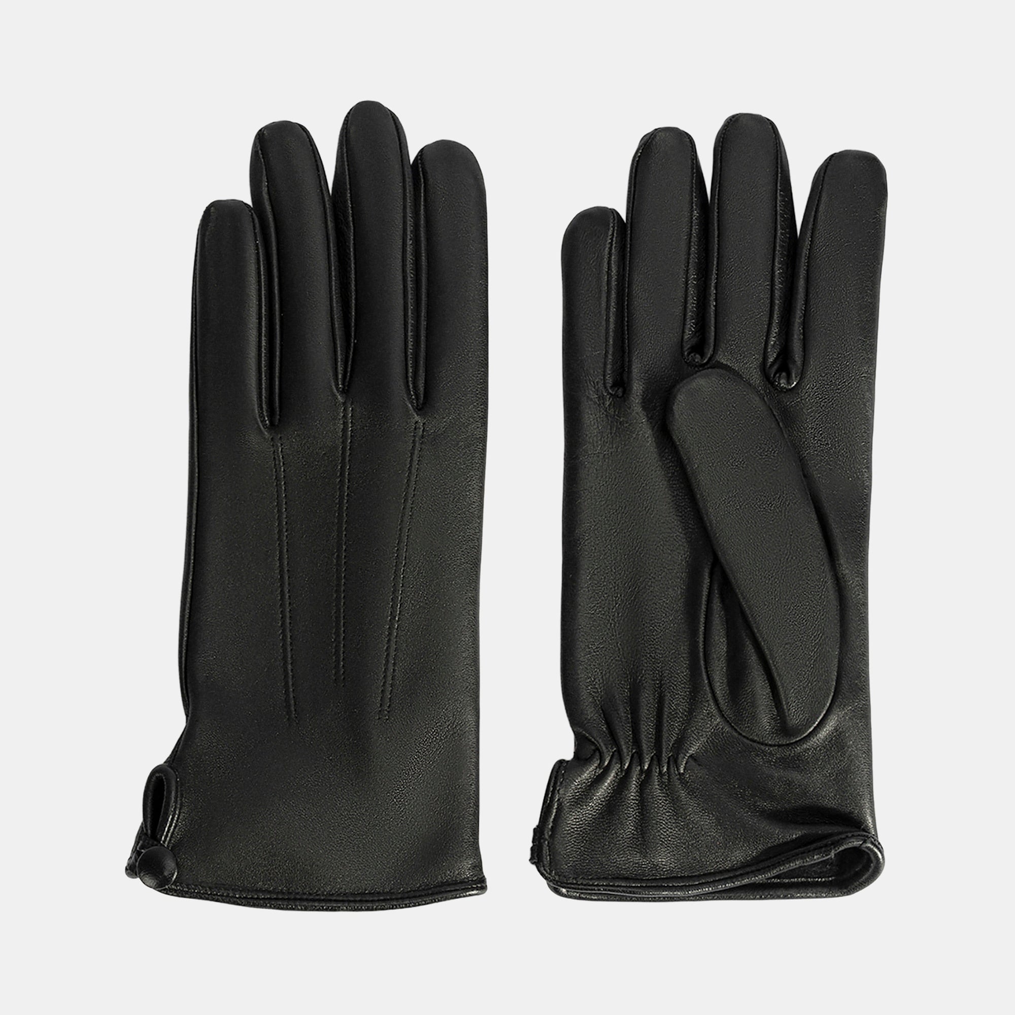 Siyah Kadın Deri Eldiven