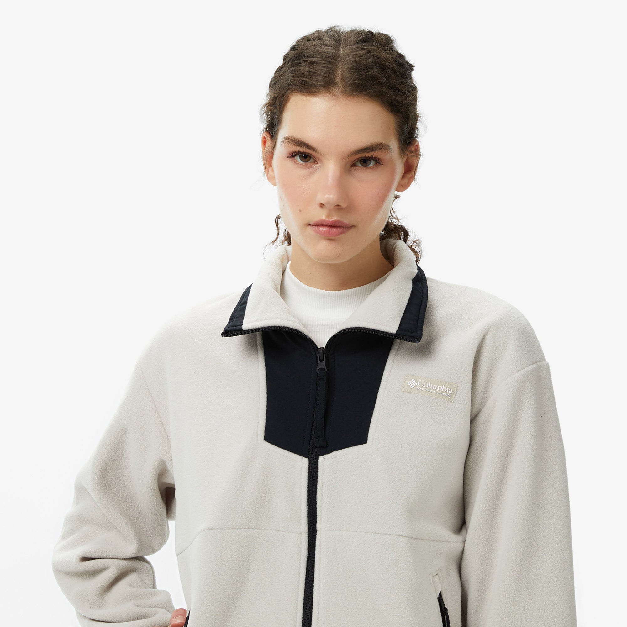 Columbia Sequoia Grove Full Zip Fleece Kadın Krem Outdoor Sweatshirt