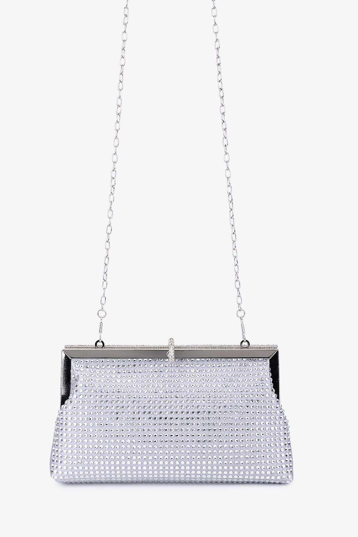  Valmenti Kadın Vegan Gri Abiye Çanta