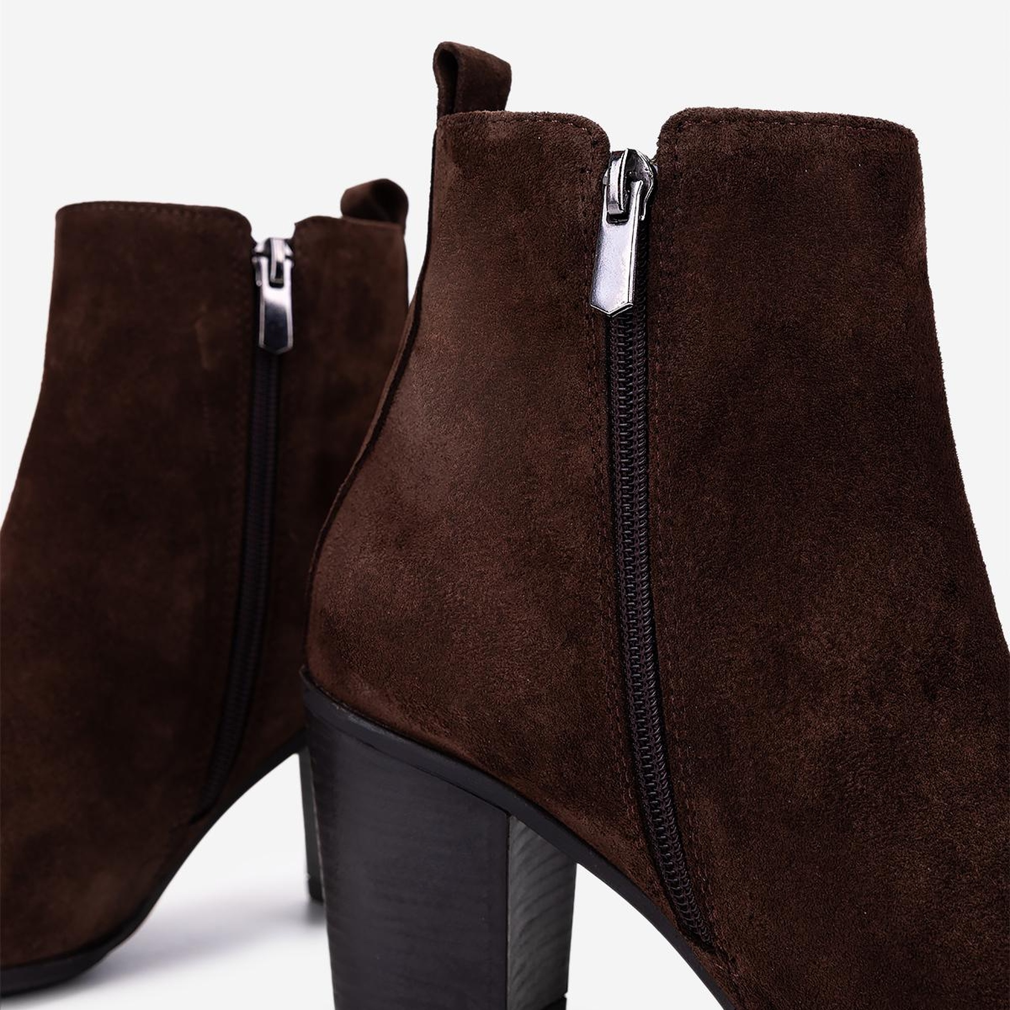 Valmenti Kadın Hakiki Deri Kahverengi Süet Topuklu Bot