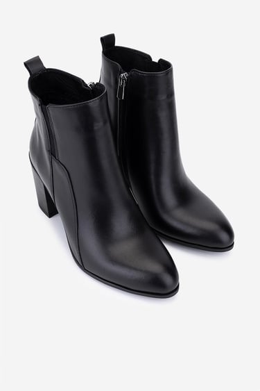  Valmenti Kadın Hakiki Deri Siyah Topuklu Bot