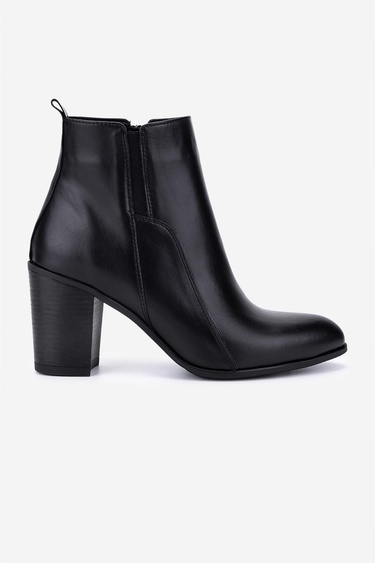  Valmenti Kadın Hakiki Deri Siyah Topuklu Bot