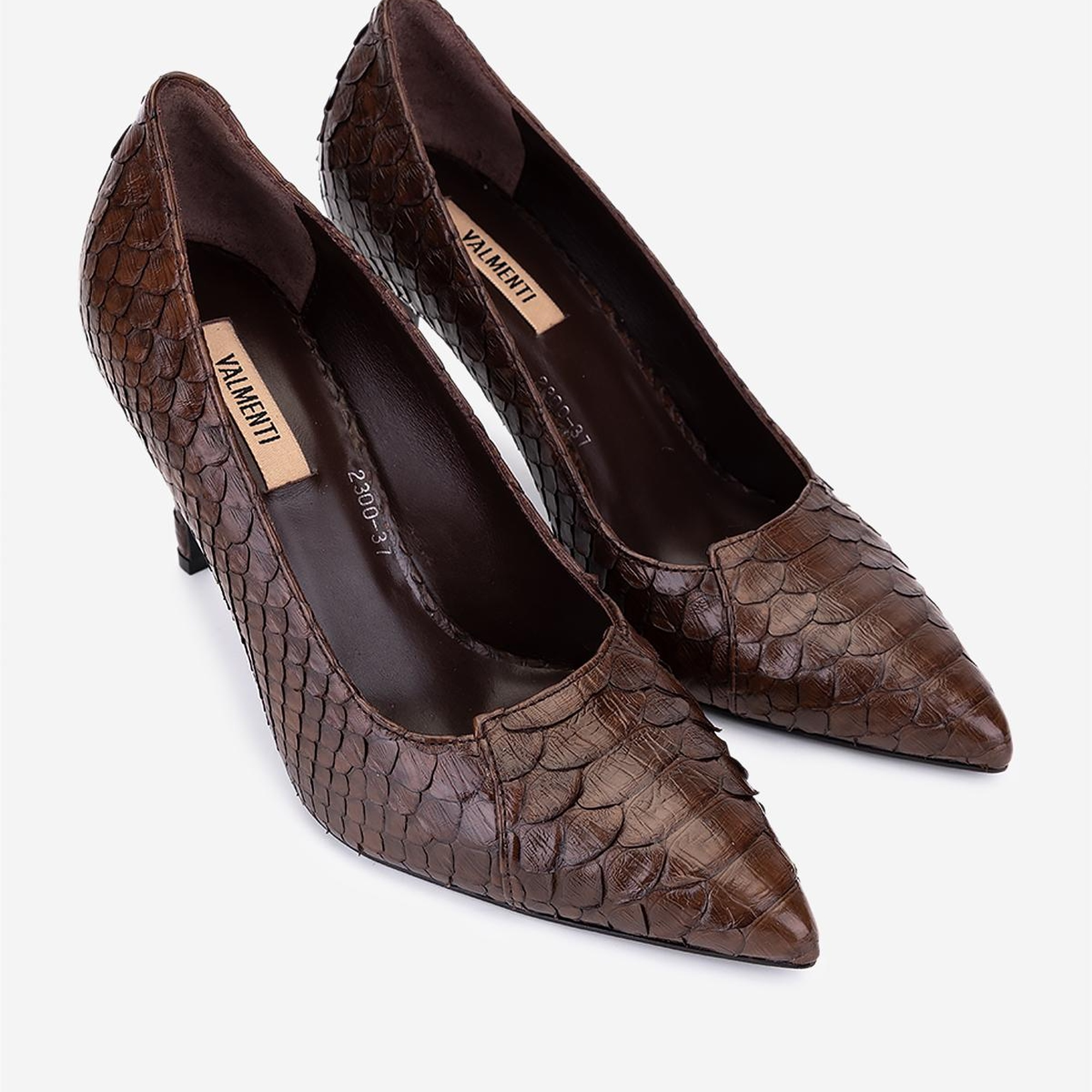 Valmenti Kadın Hakiki Deri Kahverengi Topuklu Ayakkabı