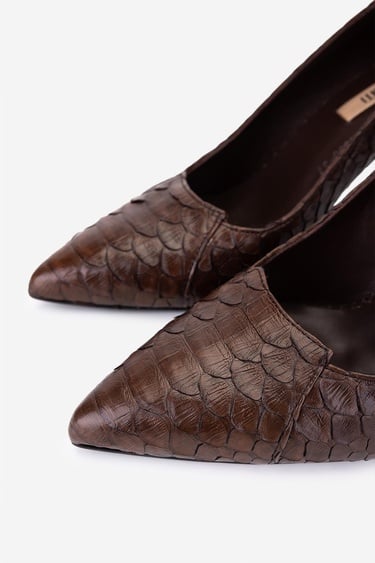  Valmenti Kadın Hakiki Deri Kahverengi Topuklu Ayakkabı