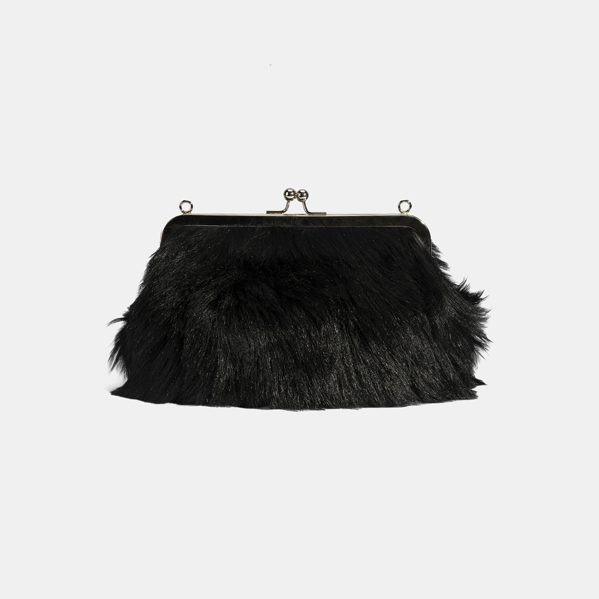 Kadın Siyah Kürklü Zincir Askılı Omuz Çantası
