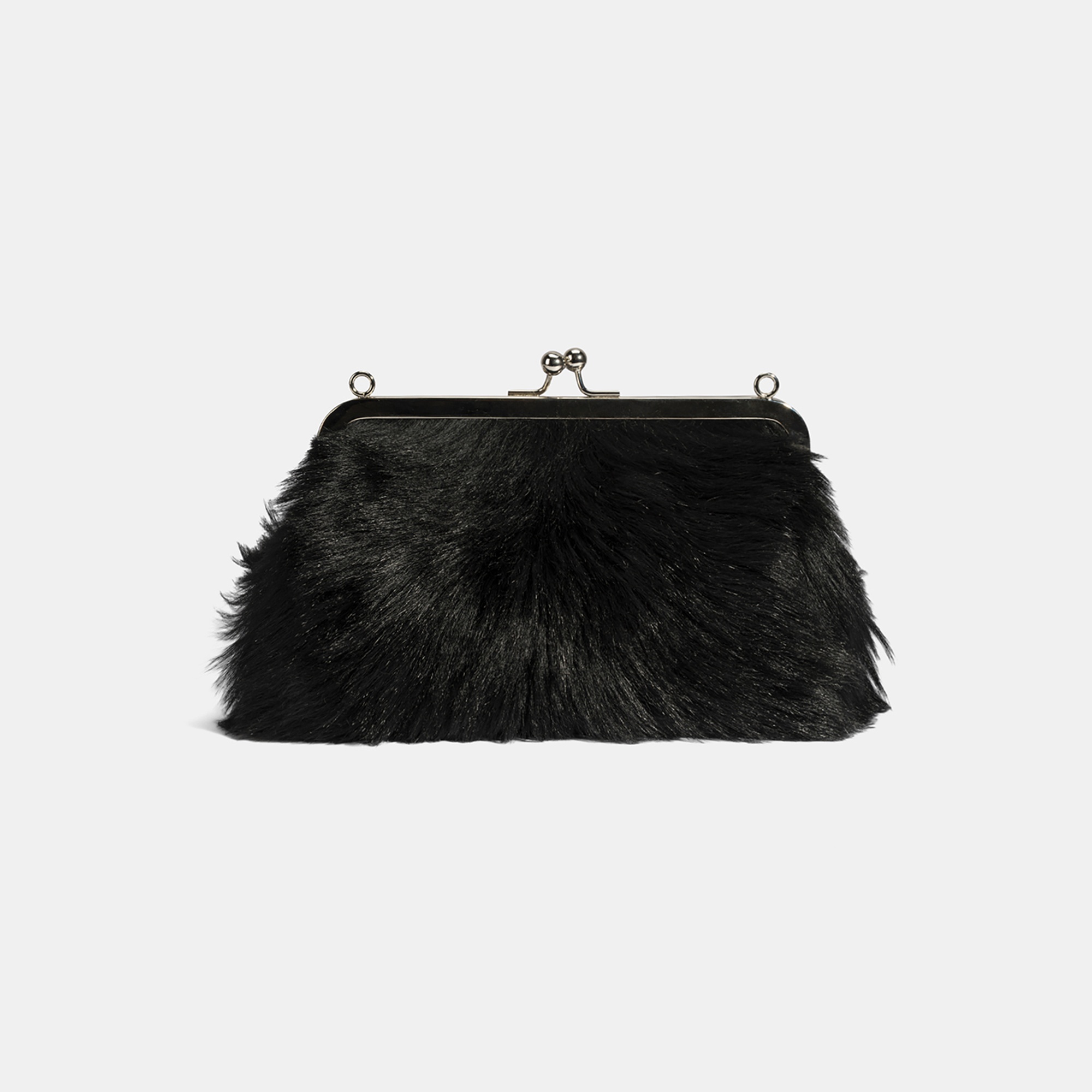 Kadın Siyah Kürklü Zincir Askılı Omuz Çantası