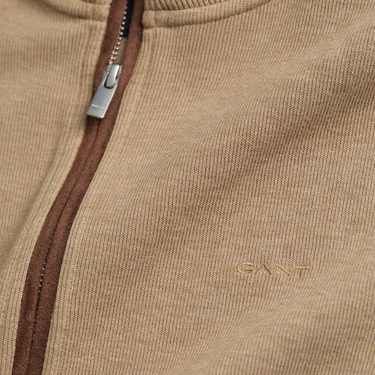  GANT Erkek Bej Regular Fit Fermuarlı Hırka