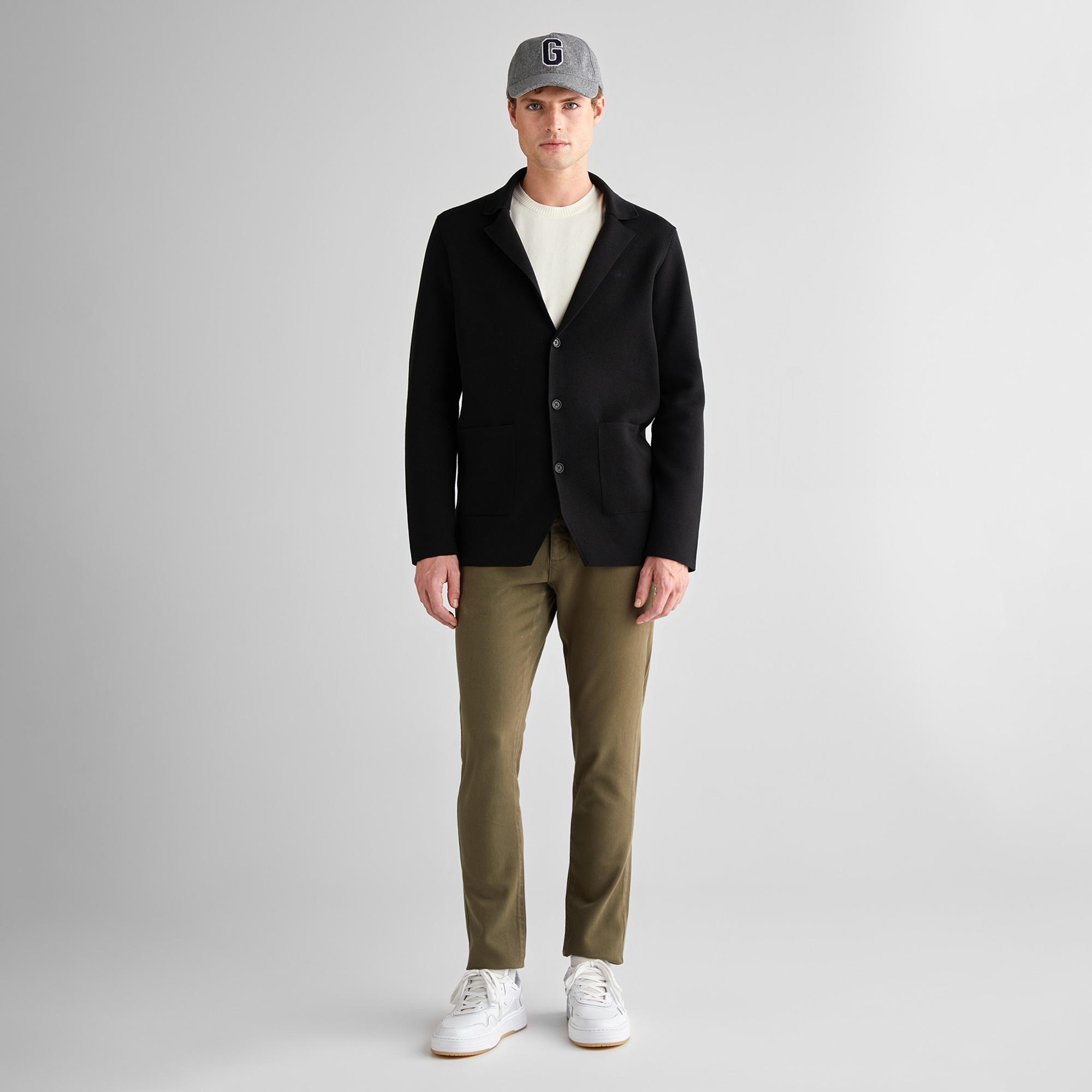 GANT Erkek Siyah Relaxed Fit Kruvaze Mont