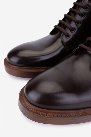  Valmenti Erkek Hakiki Deri Kahverengi Düz Bot