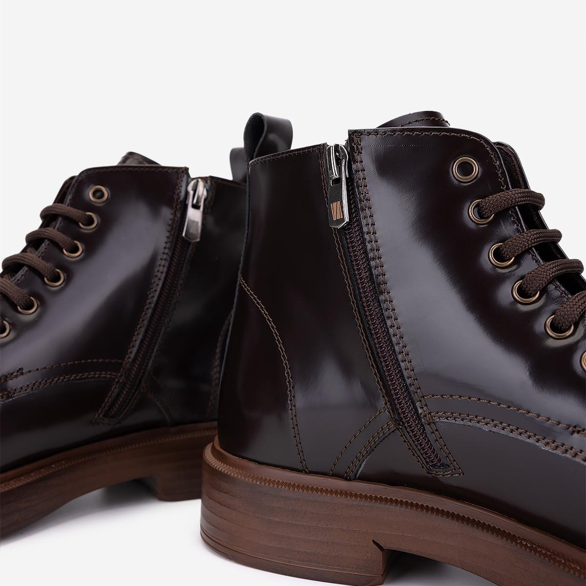 Valmenti Erkek Hakiki Deri Kahverengi Düz Bot