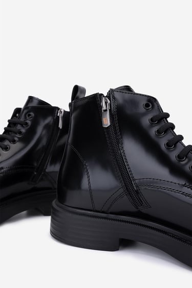  Valmenti Erkek Hakiki Deri Siyah Açma Düz Bot