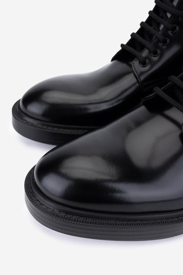  Valmenti Erkek Hakiki Deri Siyah Açma Düz Bot